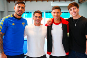 Gonzalo Montiel y Leandro Paredes recibieron a los protagonistas de O11CE: Nueva Generación en la previa del Superclásico